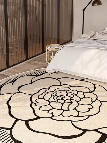 Modern Rug Ideas for Living Room, Bedroom Modern Round Rugs, Dining Room Contemporary Round Rugs, Circular Modern Rugs under Chairs-Grace Painting Crafts