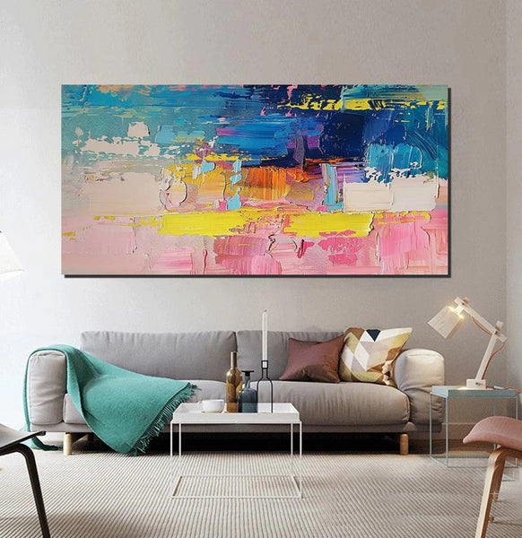 Abstract Wall Art for Bedroom, Modern Paintings for Living Room, Acrylic Painting on Canvas, Original Canvas Art, Simple Abstract Artwork-Grace Painting Crafts
