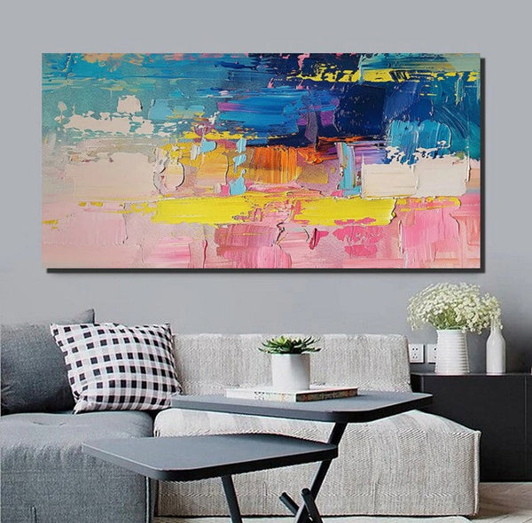 Abstract Wall Art for Bedroom, Modern Paintings for Living Room, Acrylic Painting on Canvas, Original Canvas Art, Simple Abstract Artwork-Grace Painting Crafts