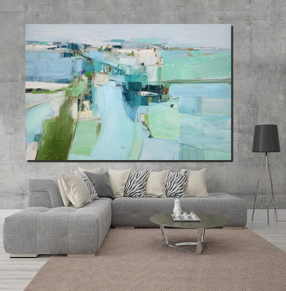 Modern Living Room Wall Art Ideas, Contemporary Canvas Art, Canvas Paintings for Bedroom, Hand Painted Art on Canvas, Original Acrylic Art-Grace Painting Crafts