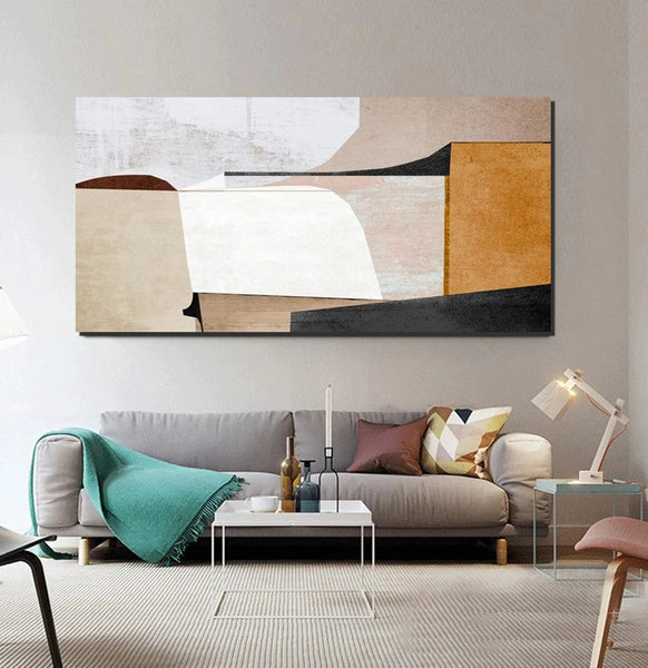 Simple Abstract Art, Original Acrylic Paintings, Hand Painted Canvas Art, Modern Paintings for Bedroom, Modern Living Room Art Ideas, Buy Art Online-Grace Painting Crafts