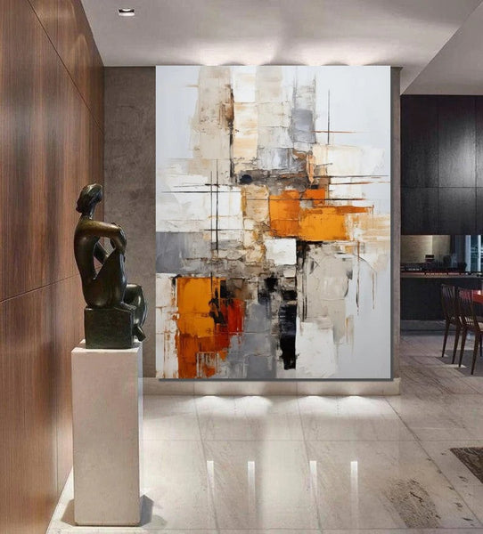 Bedroom Wall Art Paintings, Large Painting on Canvas, Acrylic Abstract Paintings, Buy Abstract Painting Online, Simple Modern Art-Grace Painting Crafts