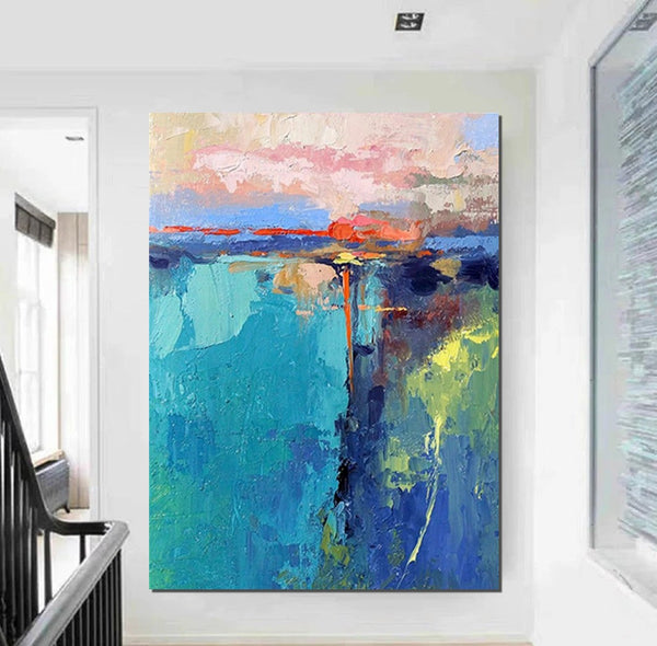 Modern Paintings, Contemporary Art Painting, Bedroom Acrylic Painting, Simple Painting Ideas, Living Room Wall Painting, Extra Large Canvas Painting-Grace Painting Crafts