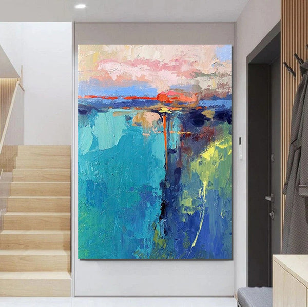 Modern Paintings, Contemporary Art Painting, Bedroom Acrylic Painting, Simple Painting Ideas, Living Room Wall Painting, Extra Large Canvas Painting-Grace Painting Crafts