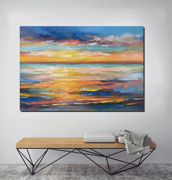 Hand Painted Acrylic Painting, Original Landscape Paintings, Wall Painting for Living Room, Canas Paintings for Dining Room-Grace Painting Crafts