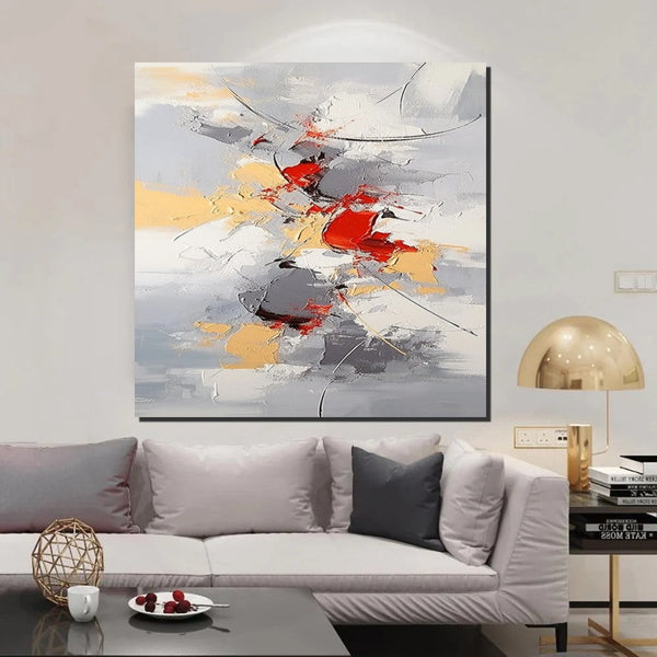 Canvas Paintings for Living Room, Large Wall Art for Bedroom, Simple Modern Art, Contemporary Art on Canvas, Hand Painted Heavy Texture Paintings-Grace Painting Crafts