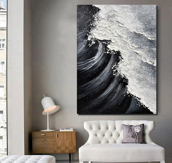 Heavy Texture Acrylic Paintings, Canvas Painting Ideas for Bedroom, Large Abstract Canvas Paintings, Hand Painted Wall Painting-Grace Painting Crafts