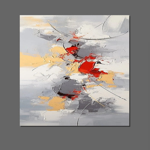 Canvas Paintings for Living Room, Large Wall Art for Bedroom, Simple Modern Art, Contemporary Art on Canvas, Hand Painted Heavy Texture Paintings-Grace Painting Crafts