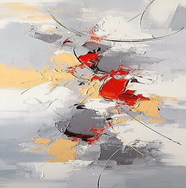 Canvas Paintings for Living Room, Large Wall Art for Bedroom, Simple Modern Art, Contemporary Art on Canvas, Hand Painted Heavy Texture Paintings-Grace Painting Crafts