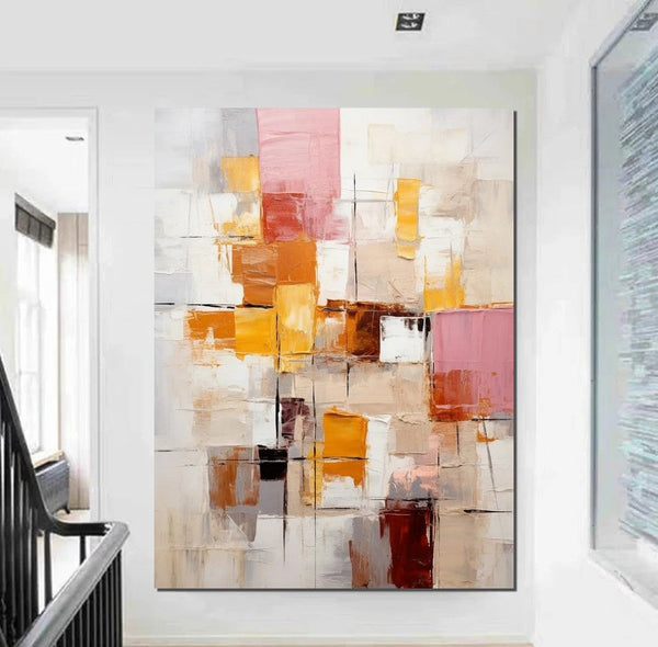 Modern Paintings for Dining Room, Hand Painted Canvas Art, Bedroom Wall Art Ideas, Simple Modern Art, Contemporary Modern Wall Art Paintings-Grace Painting Crafts