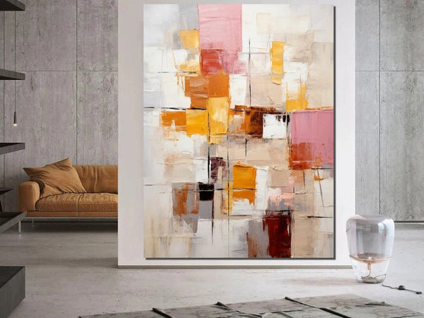 Modern Paintings for Dining Room, Hand Painted Canvas Art, Bedroom Wall Art Ideas, Simple Modern Art, Contemporary Modern Wall Art Paintings-Grace Painting Crafts