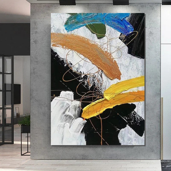 Palette Knife Paintings, Acrylic Paintings on Canvas, Bedroom Modern Wall Art Paintings, Abstract Painting for Living Room, Large Paintings Behind Sofa-Grace Painting Crafts