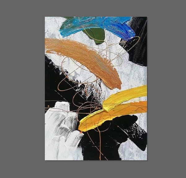 Palette Knife Paintings, Acrylic Paintings on Canvas, Bedroom Modern Wall Art Paintings, Abstract Painting for Living Room, Large Paintings Behind Sofa-Grace Painting Crafts