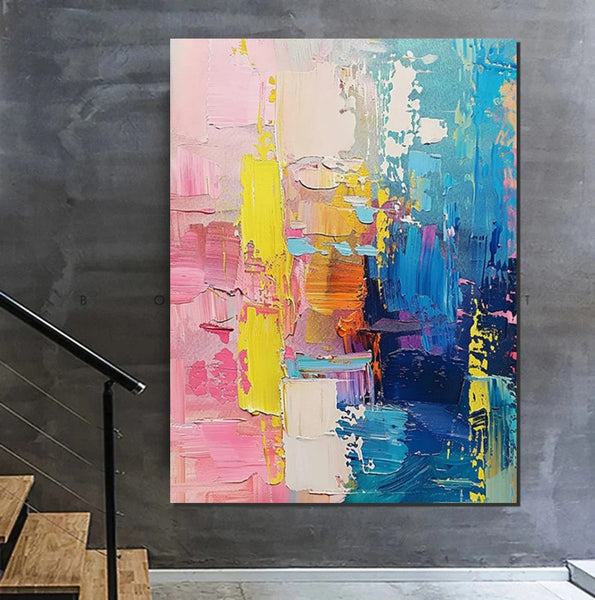 Contemporary Canvas Art, Modern Paintings for Bedroom, Large Wall Art for Living Room, Hand Painted Wall Paintings, Original Abstract Art-Grace Painting Crafts