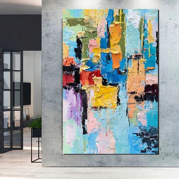 Abstract Acrylic Wall Painting, Extra Large Paintings for Living Room, Modern Abstract Art for Bedroom, Simple Painting Ideas, Hand Painted Wall Painting-Grace Painting Crafts