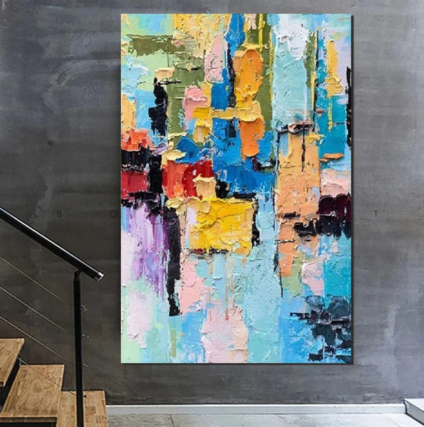 Abstract Acrylic Wall Painting, Extra Large Paintings for Living Room, Modern Abstract Art for Bedroom, Simple Painting Ideas, Hand Painted Wall Painting-Grace Painting Crafts