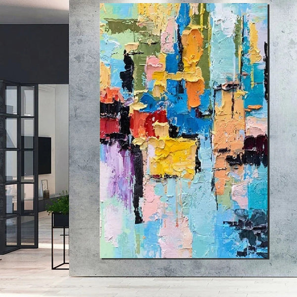 Abstract Acrylic Wall Painting, Extra Large Paintings for Living Room, Modern Abstract Art for Bedroom, Simple Painting Ideas, Hand Painted Wall Painting-Grace Painting Crafts