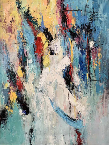 Palette Knife Paintings, Acrylic Paintings on Canvas, Large Paintings Behind Sofa, Abstract Painting for Living Room, Bedroom Modern Wall Art Paintings-Grace Painting Crafts