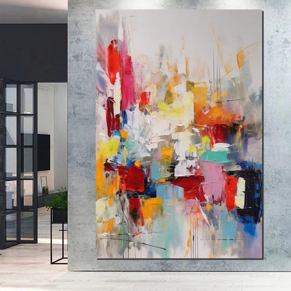 Simple Abstract Art, Wall Art Paintings for Bedroom, Large Paintings for Dining Room, Acrylic Painting on Canvas, Simple Modern Art Paintings-Grace Painting Crafts