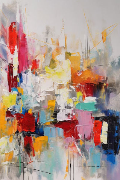 Simple Abstract Art, Wall Art Paintings for Bedroom, Large Paintings for Dining Room, Acrylic Painting on Canvas, Simple Modern Art Paintings-Grace Painting Crafts