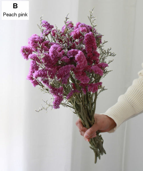 Natural Dried Flower Bunches, Dried Floral, Dried Flowers, A Bunch Dried Myosotis Flowers with Limoniums-Grace Painting Crafts
