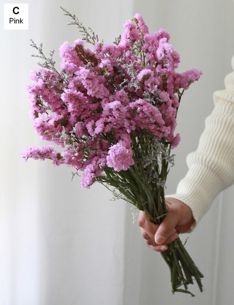 Flower Bunches, Dried Floral, Dried Flowers, A Bunch Dried Myosotis Flowers with Limoniums-Grace Painting Crafts