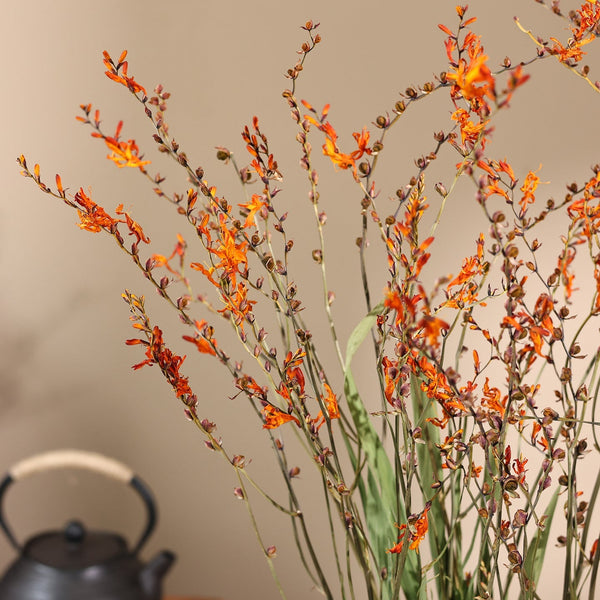 Natural Decorations, Flower Arrangement, Handmade Artificial Flower, Dried Fire Orchid Bouquet, Natural Dried Flowers-Grace Painting Crafts