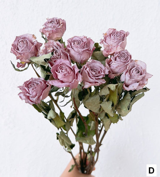 Rose Floral Bouquet, Dried Rose Flowers, Natural Dried Rose Flower Bunches, A Bunch Dried Rose Flowers, Red Yellow Purple Dried Rose Flowers-Grace Painting Crafts