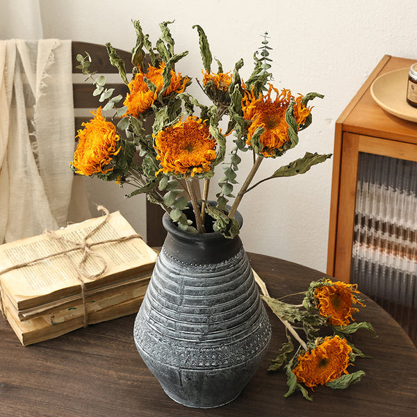 Natural Decorations, A Bunch of Sunflowers, Flower Arrangement, Handmade Artificial Flowers for Home Decor, Natural Dried Sunflower Stems-Grace Painting Crafts