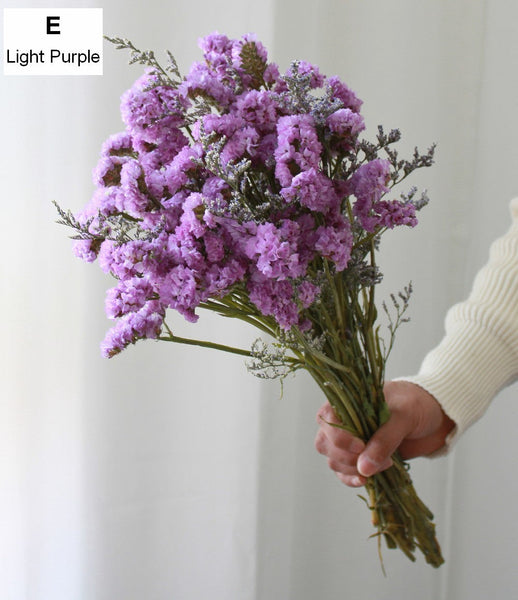 Dried Flowers, Flower Bunches, Dried Floral, A Bunch Dried Myosotis Flowers with Limoniums-Grace Painting Crafts