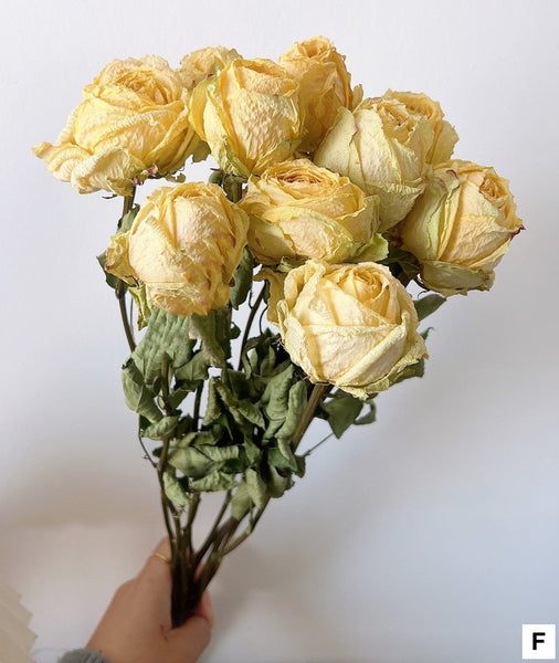 Rose Floral Bouquet, Dried Rose Flowers, Natural Dried Rose Flower Bunches, A Bunch Dried Rose Flowers, Red Yellow Purple Dried Rose Flowers-Grace Painting Crafts