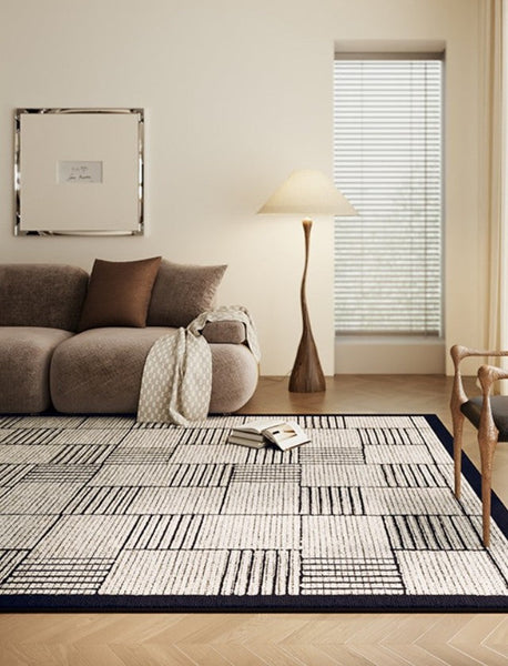 Living Room Contemporary Modern Rugs, Modern Rugs for Dining Room, Large Abstract Geometric Modern Rugs, Bedroom Modern Rugs-Grace Painting Crafts