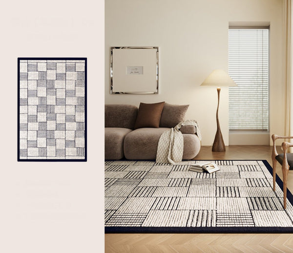 Living Room Contemporary Modern Rugs, Modern Rugs for Dining Room, Large Abstract Geometric Modern Rugs, Bedroom Modern Rugs-Grace Painting Crafts