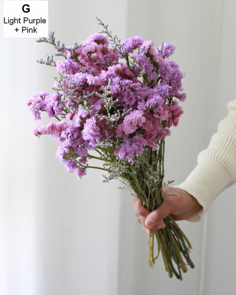 Flower Bunches, Dried Floral, Dried Flowers, A Bunch Dried Myosotis Flowers with Limoniums-Grace Painting Crafts