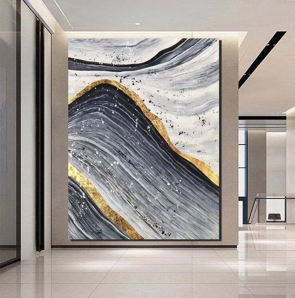 Abstract Canvas Painting, Extra Large Abstract Artwork, Modern Paintings for Dining Room, Hand Painted Wall Painting-Grace Painting Crafts