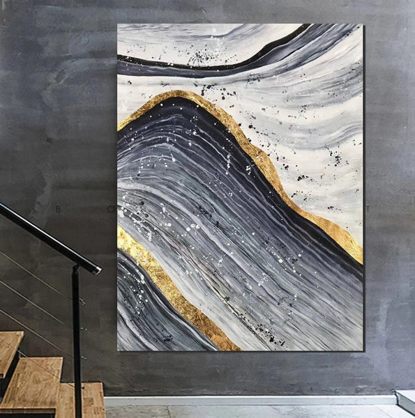 Abstract Canvas Painting, Extra Large Abstract Artwork, Modern Paintings for Dining Room, Hand Painted Wall Painting-Grace Painting Crafts