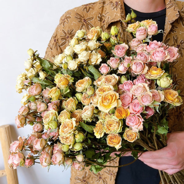 Dried Rose Flower Bouquet, A Bouquet of Dried Rose Flowers, Natural Dried Rose Flower Bunches, A Bunch Dried Rose Flowers, Red Yellow Purple Dried Rose Floral-Grace Painting Crafts