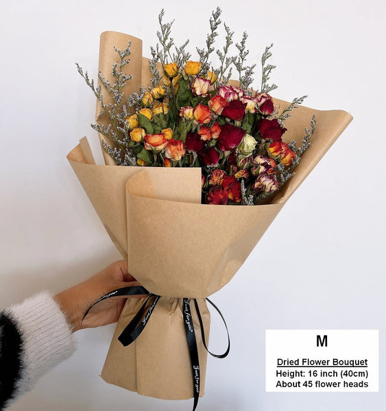 Dried Rose Flower Bouquet, A Bouquet of Dried Rose Flowers, Natural Dried Rose Flower Bunches, A Bunch Dried Rose Flowers, Red Yellow Purple Dried Rose Floral-Grace Painting Crafts