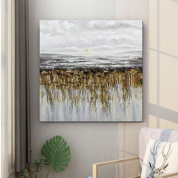 Heavy Texture Painting, Extra Large Paintings for Dining Room, Hand Painted Wall Art Painting, Modern Canvas Paintings for Living Room-Grace Painting Crafts