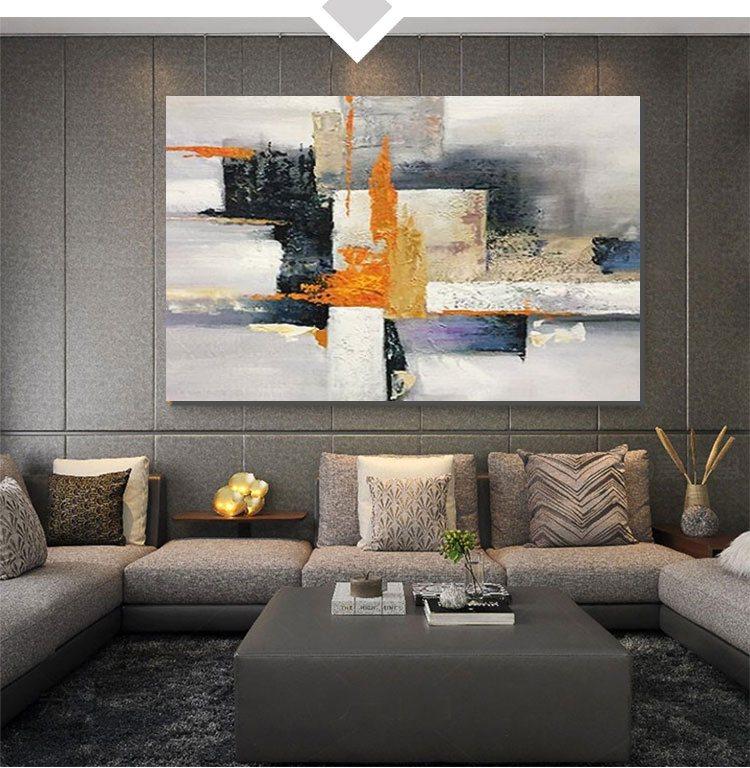 Handmade Oil Painting Original Colorful Feathers Oil Painting On Canvas  Large Wall Art Abstract Colorful Painting Custom Painting Living room Home