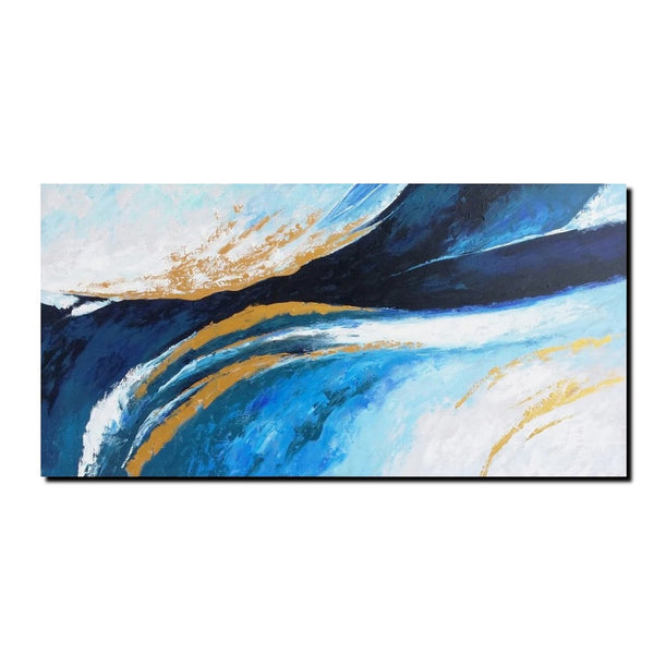 Living Room Wall Art Paintings, Blue Acrylic Abstract Painting Behind Couch, Large Painting on Canvas, Buy Paintings Online, Acrylic Painting for Sale-Grace Painting Crafts