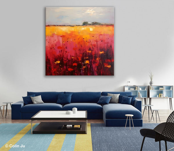 Contemporary Wall Art Paintings, Large Acrylic Paintings on Canvas, Abstract Landscape Paintings for Living Room, Landscape Canvas Art-Grace Painting Crafts