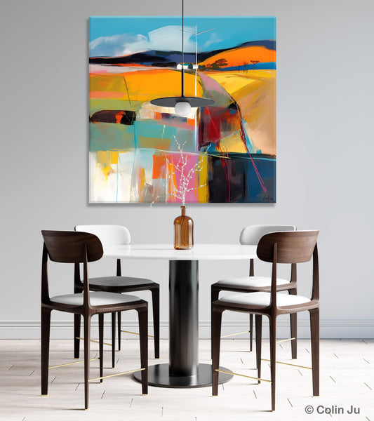 Acrylic Painting for Living Room, Contemporary Abstract Landscape Artwork, Oversized Wall Art Paintings, Original Modern Paintings on Canvas-Grace Painting Crafts