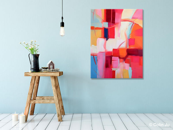 Hand Painted Wall Painting, Abstract Acrylic Painting for Bedroom, Original Modern Abstract Art, Extra Large Painting Ideas for Bedroom-Grace Painting Crafts