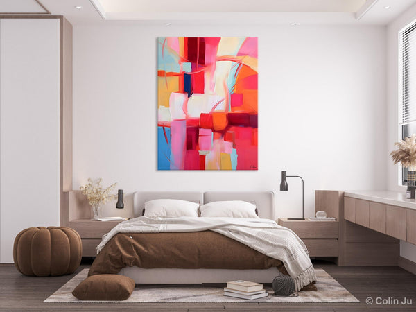 Hand Painted Wall Painting, Abstract Acrylic Painting for Bedroom, Original Modern Abstract Art, Extra Large Painting Ideas for Bedroom-Grace Painting Crafts