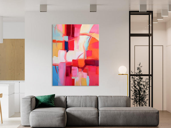 Hand Painted Wall Painting, Abstract Acrylic Painting for Bedroom, Original Modern Abstract Art, Extra Large Painting Ideas for Bedroom-Grace Painting Crafts