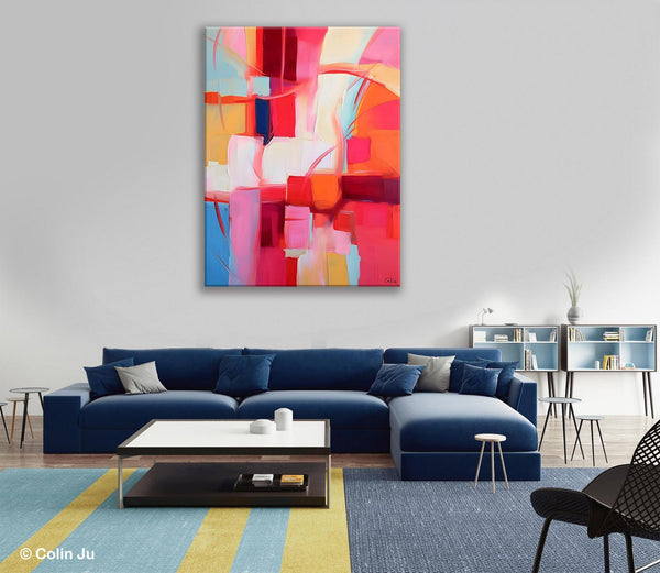 Hand Painted Wall Painting, Abstract Acrylic Painting for Bedroom, Original Modern Abstract Art, Extra Large Painting Ideas for Bedroom-Grace Painting Crafts