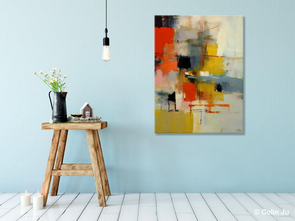 Bedroom Wall Art Ideas, Abstract Canvas Painting, Acrylic Canvas Paintings for Dining Room, Simple Wall Art Ideas, Original Contemporary Paintings-Grace Painting Crafts
