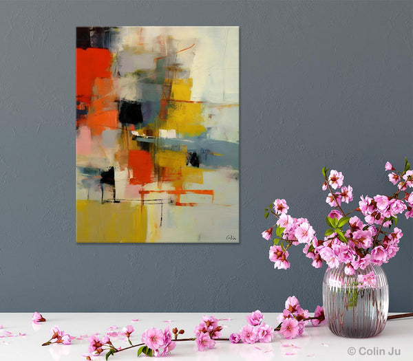Bedroom Wall Art Ideas, Abstract Canvas Painting, Acrylic Canvas Paintings for Dining Room, Simple Wall Art Ideas, Original Contemporary Paintings-Grace Painting Crafts