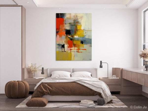 Bedroom Wall Art Ideas, Abstract Canvas Painting, Acrylic Canvas Paintings for Dining Room, Simple Wall Art Ideas, Original Contemporary Paintings-Grace Painting Crafts